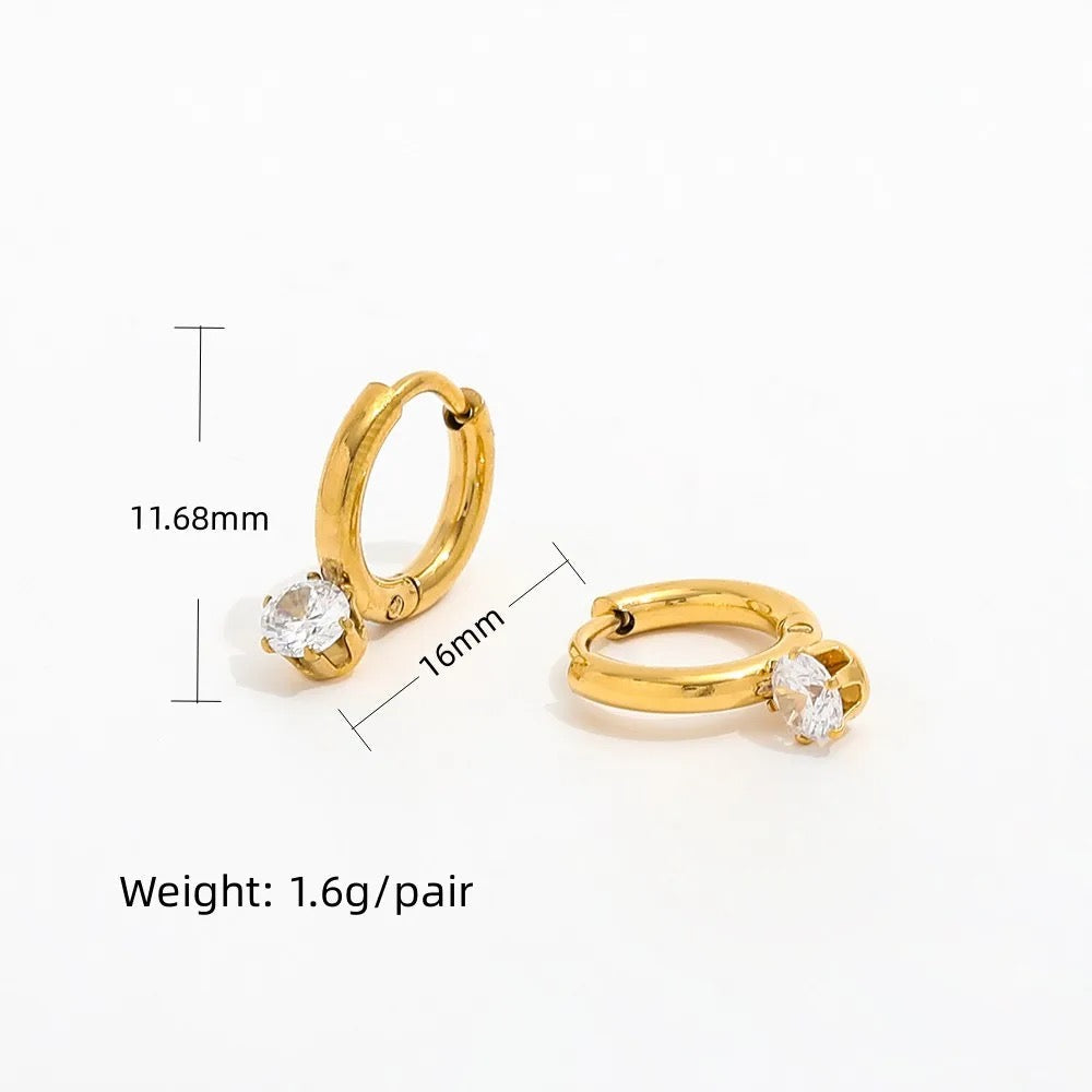 Cherie Cz Drop Hoops -18K