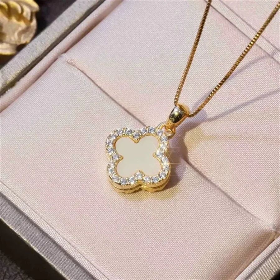 Sparkly Clover Necklace -Reversible