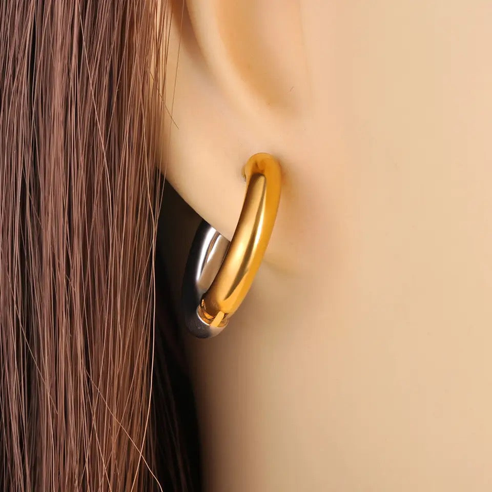 Girl Pwr Hoops -Two Tone