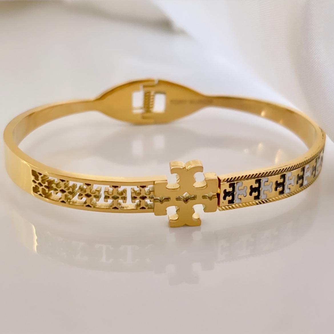 Luxe TB Cut-Out Enamel Bracelet
