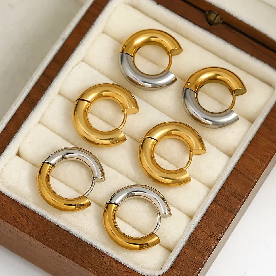 Girl Pwr Hoops -Two Tone