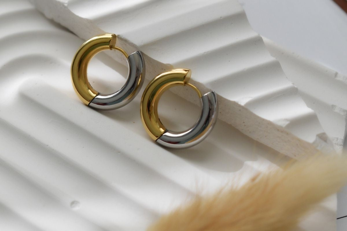 Girl Pwr Hoops -Two Tone