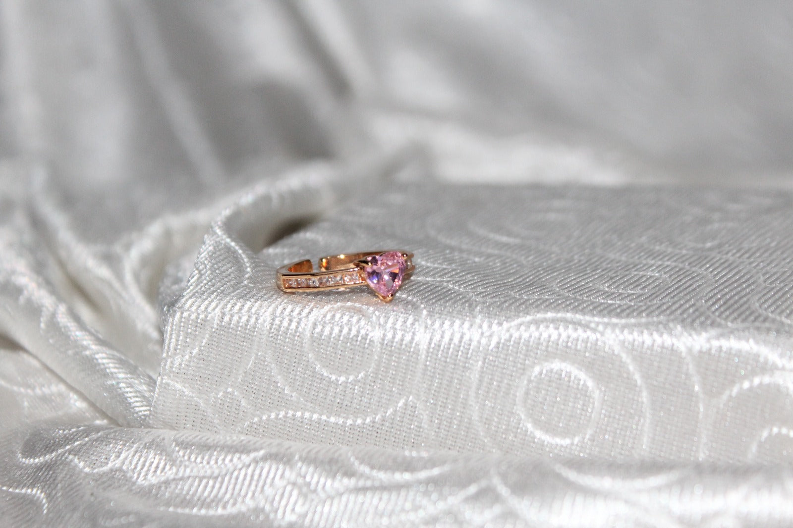Elegant Pink Pear-Cut Ring
