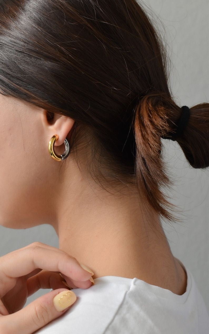 Girl Pwr Hoops -Two Tone