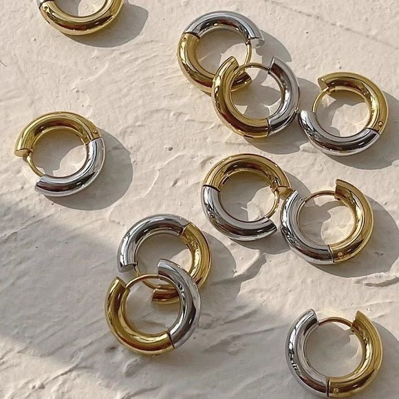 Girl Pwr Hoops -Two Tone
