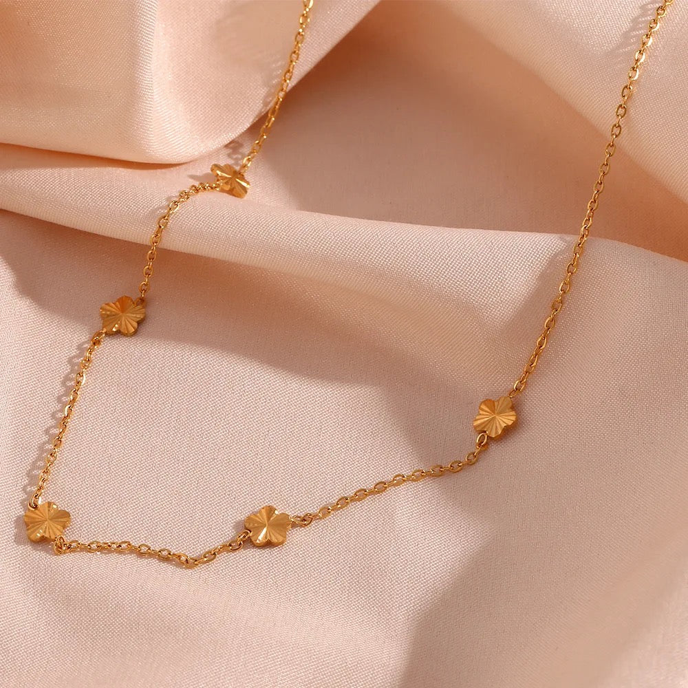 Goldie Flora Five Charms Luxury Necklace -18K
