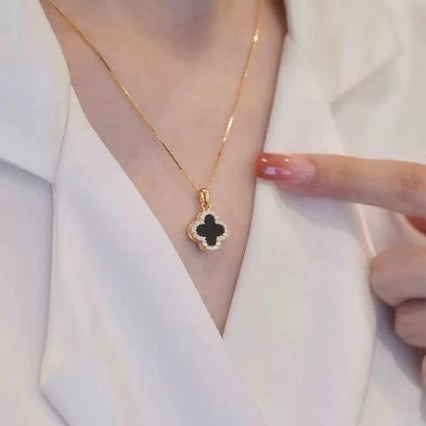 Sparkly Clover Necklace -Reversible