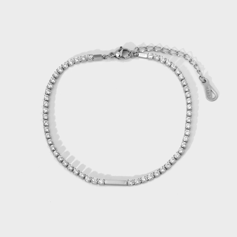 Rexa Tennis Anklet -Silver