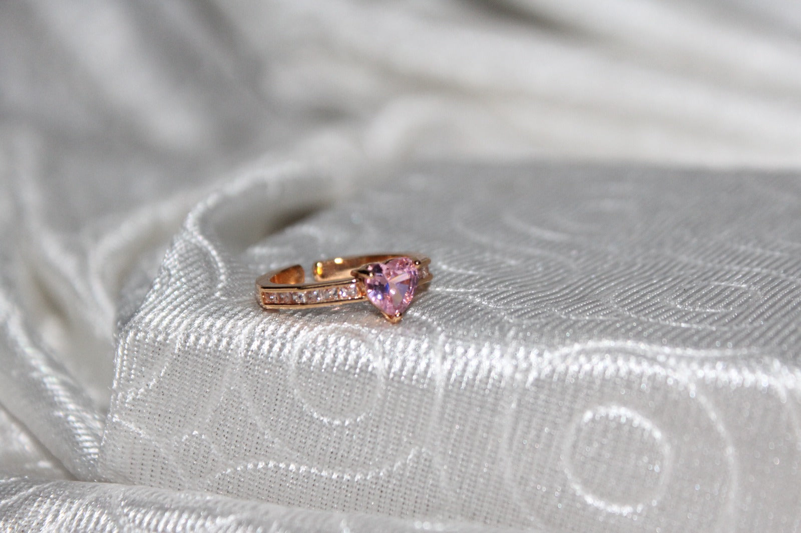 Elegant Pink Pear-Cut Ring