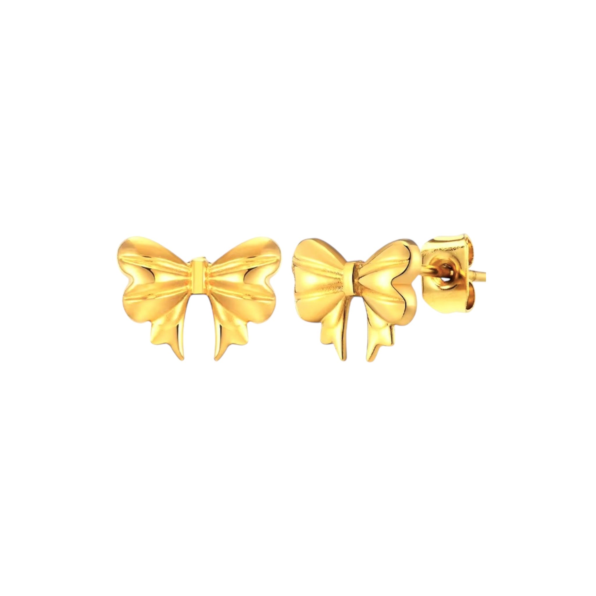 Dainty Bow Studs -18K