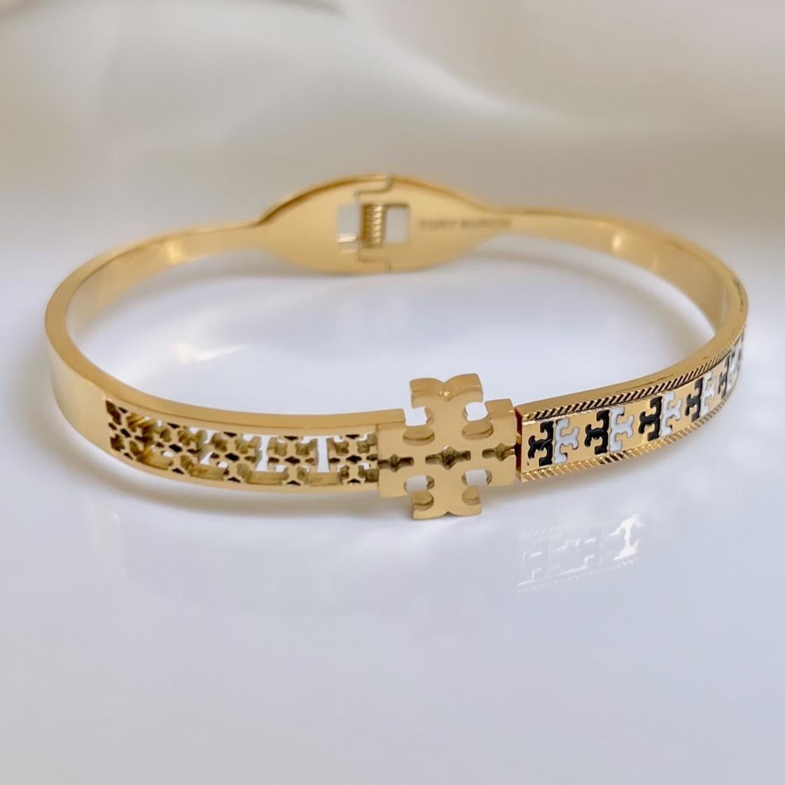 Luxe TB Cut-Out Enamel Bracelet