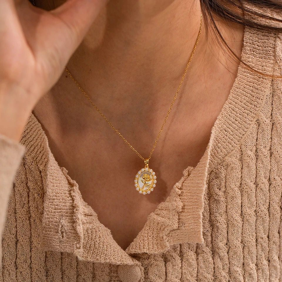 Allure Rose Necklace -18K