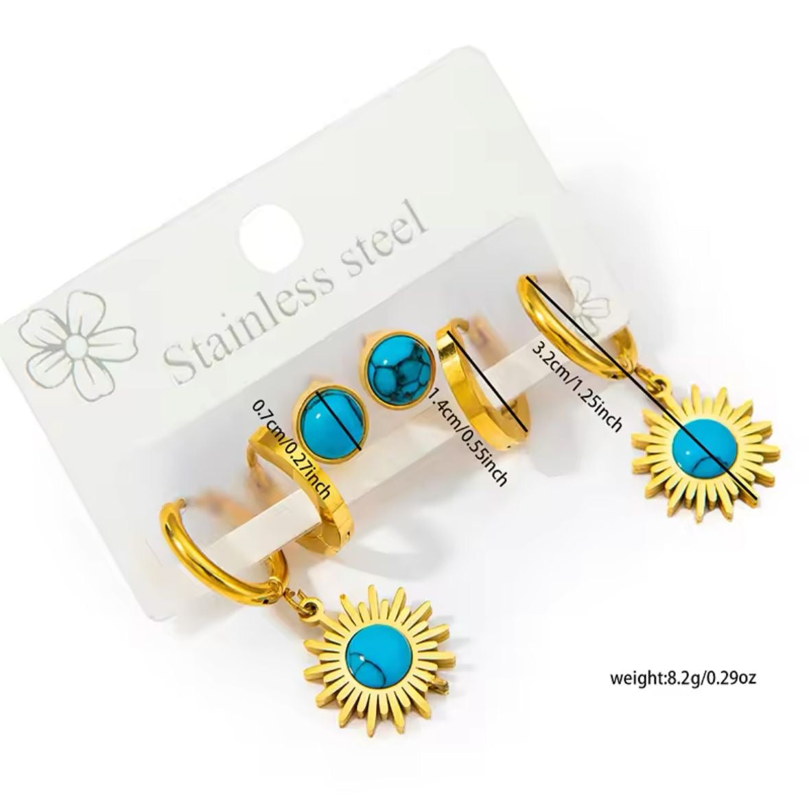 Turquoise Ear Candies -Set Of 3