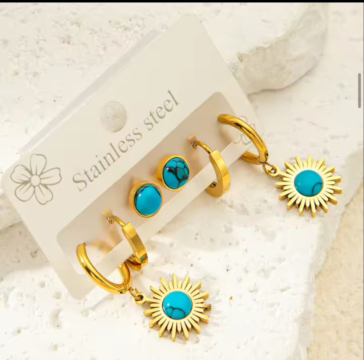 Turquoise Ear Candies -Set Of 3