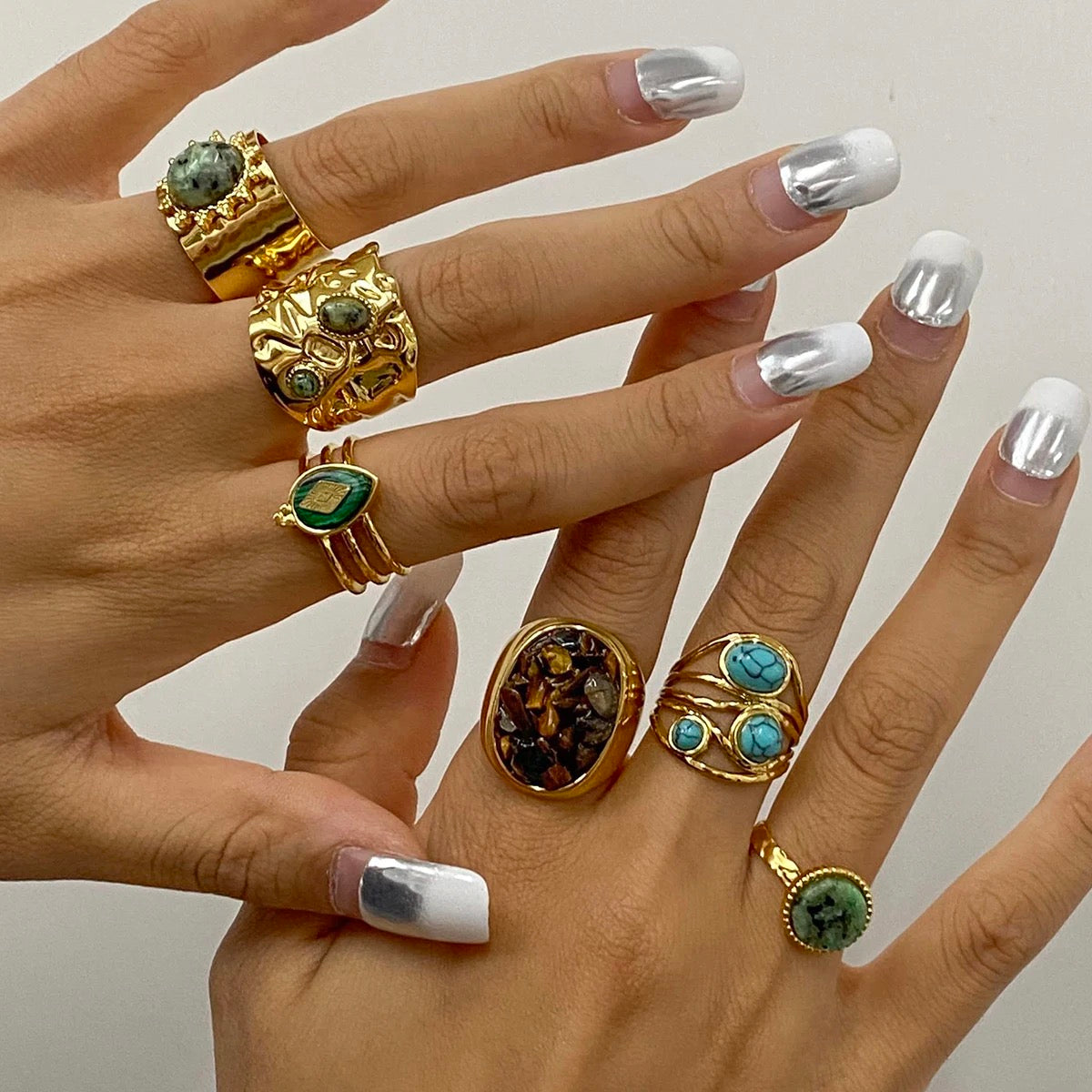 Skyler Malachite Ring -18K