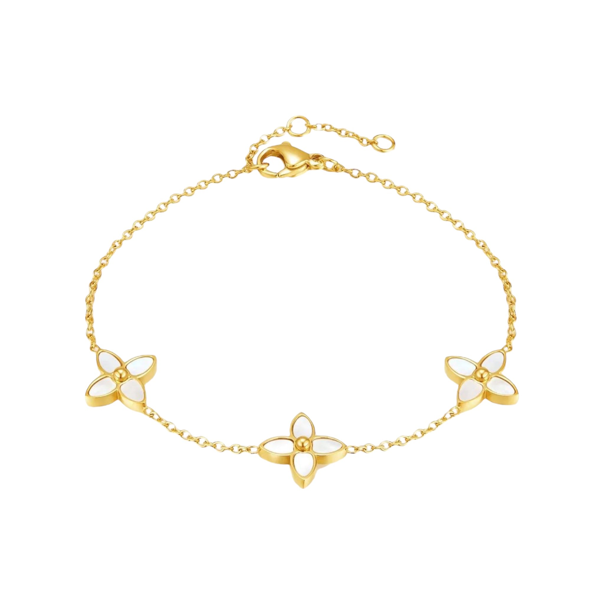 Alice Flora Three Charms Bracelet -18K