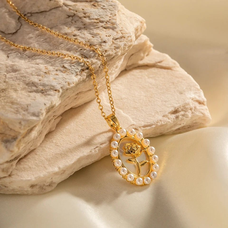 Allure Rose Necklace -18K