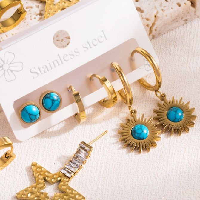 Turquoise Ear Candies -Set Of 3