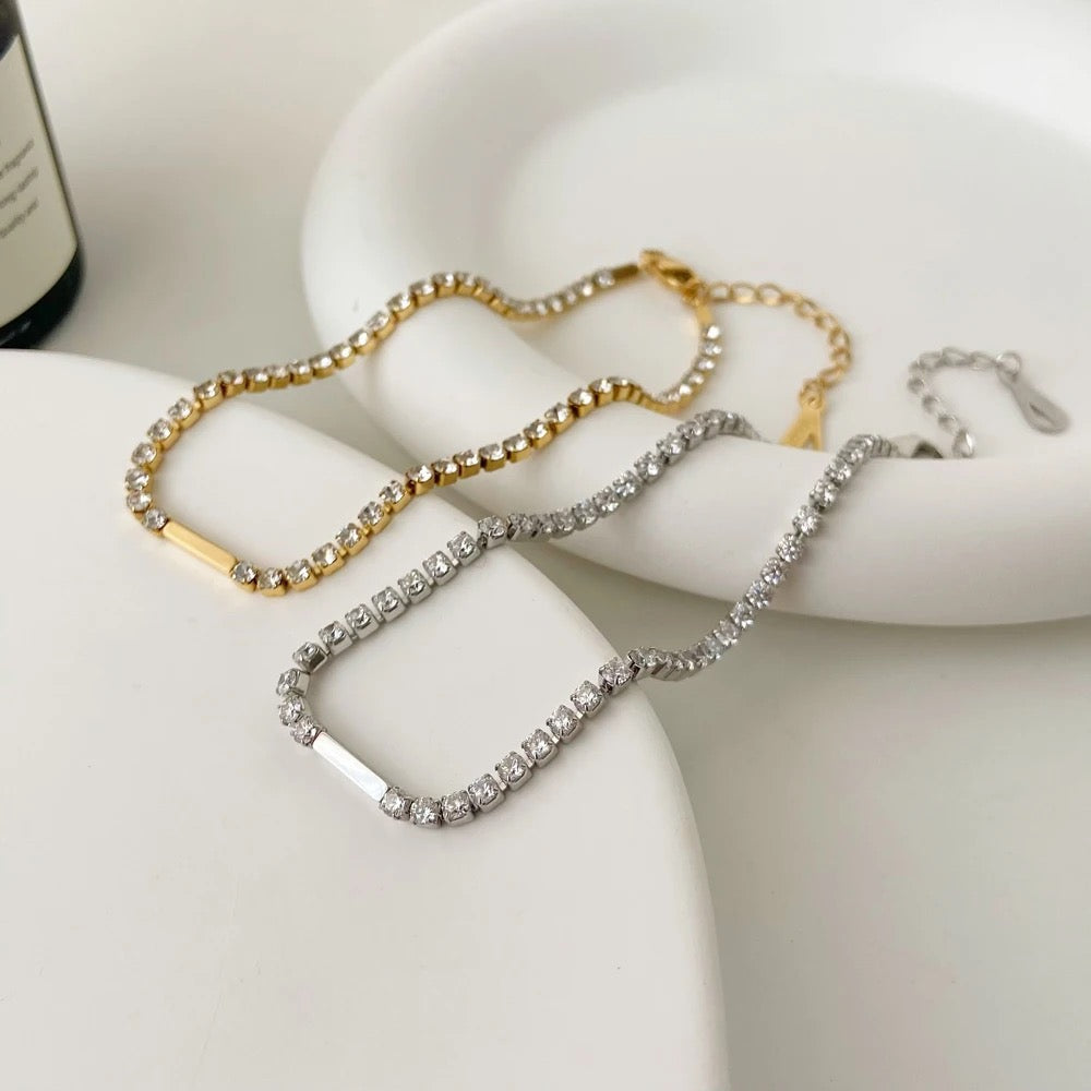 Rexa Tennis Anklet -Silver