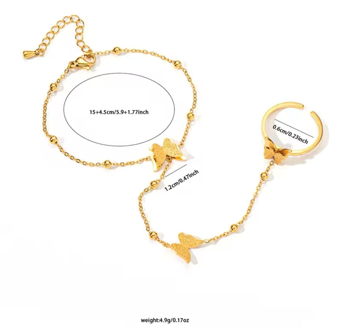 Frosted Flutter Hand Chain -18K