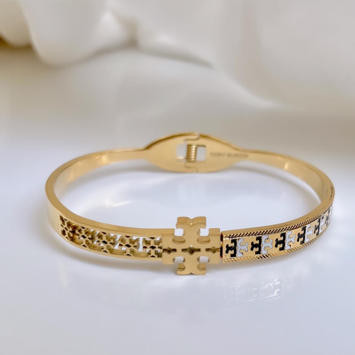 Luxe TB Cut-Out Enamel Bracelet