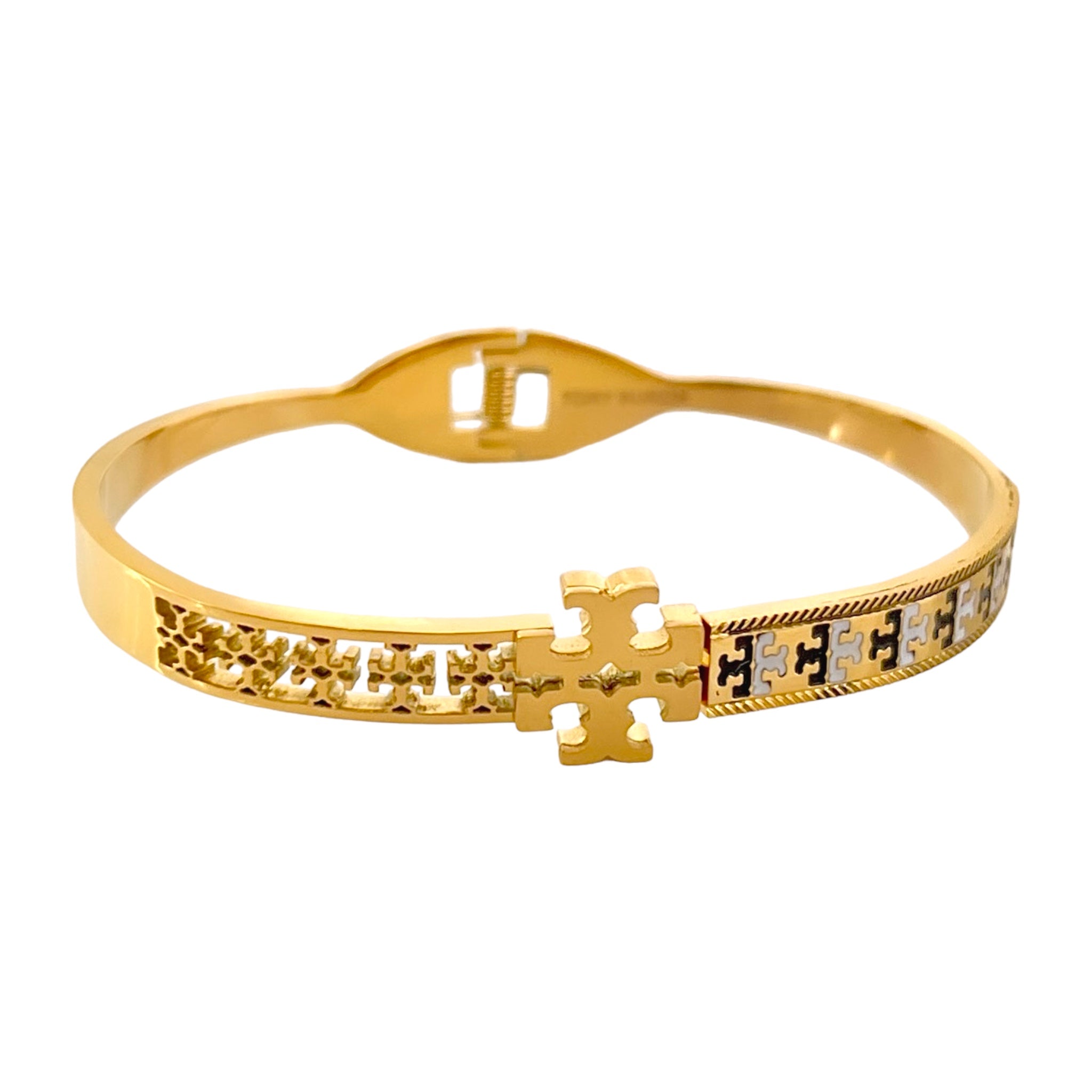 Luxe TB Cut-Out Enamel Bracelet