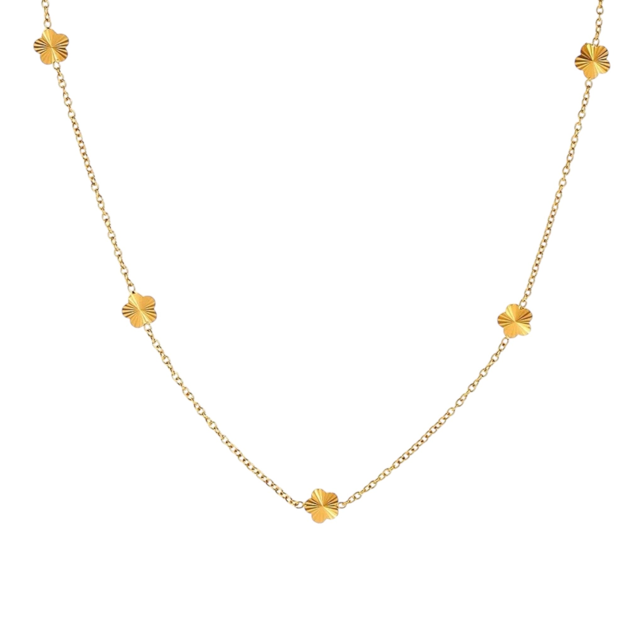 Goldie Flora Five Charms Luxury Necklace -18K