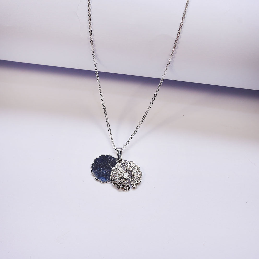 Boho Lotus Necklace | Two-Sided Charm Pendant