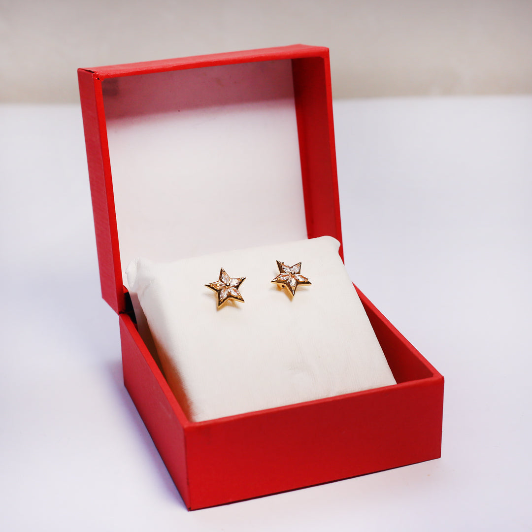 Star Stud Earrings | Gold & Crystal Stars
