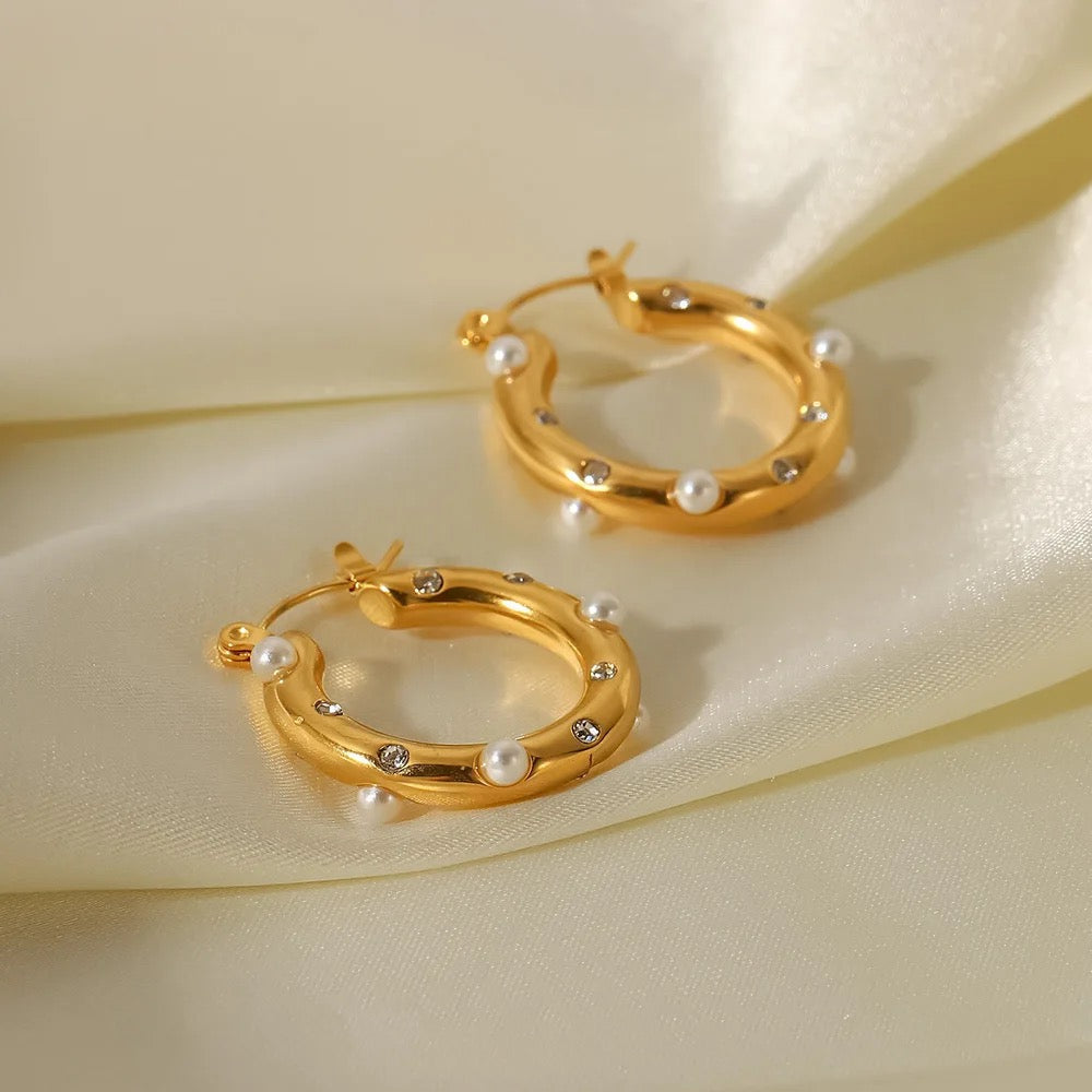 Hammered Cz Hoops