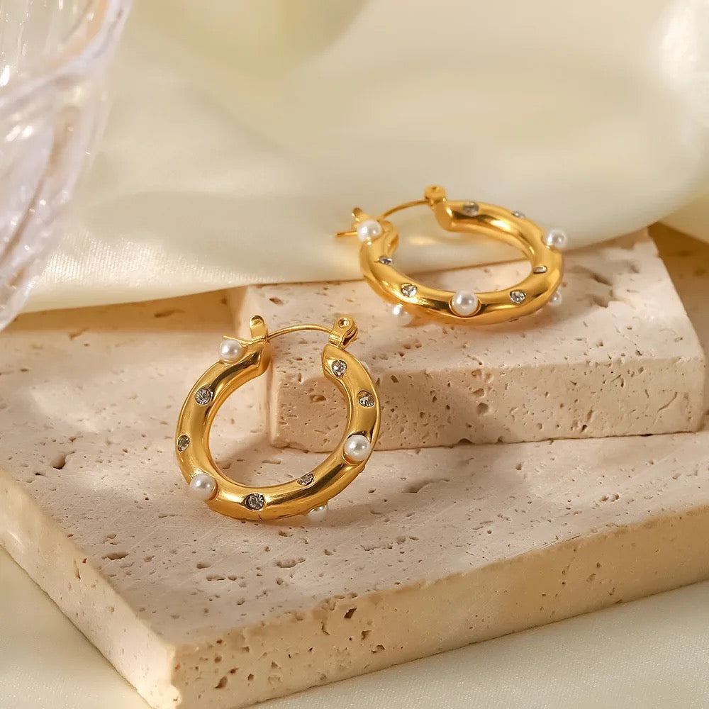 Hammered Cz Hoops