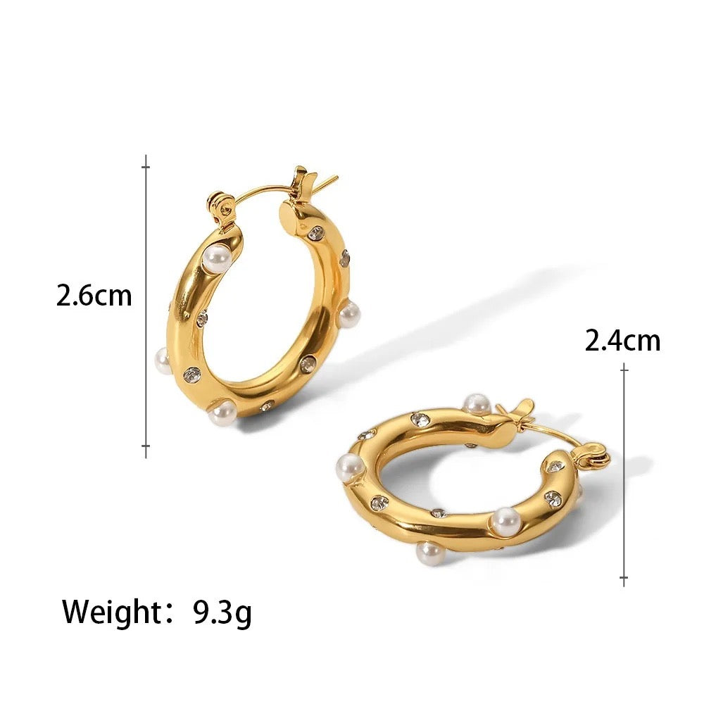 Hammered Cz Hoops