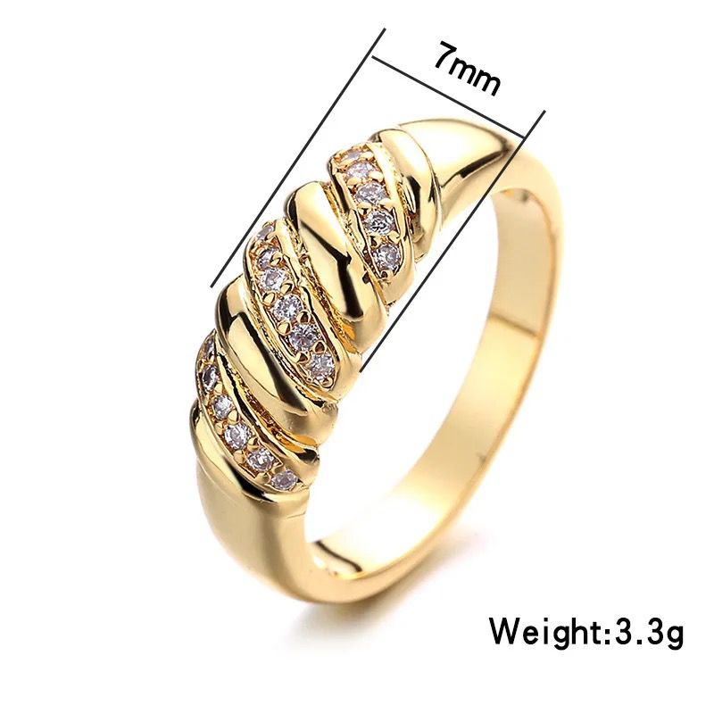 Slim Studded Croissant Ring