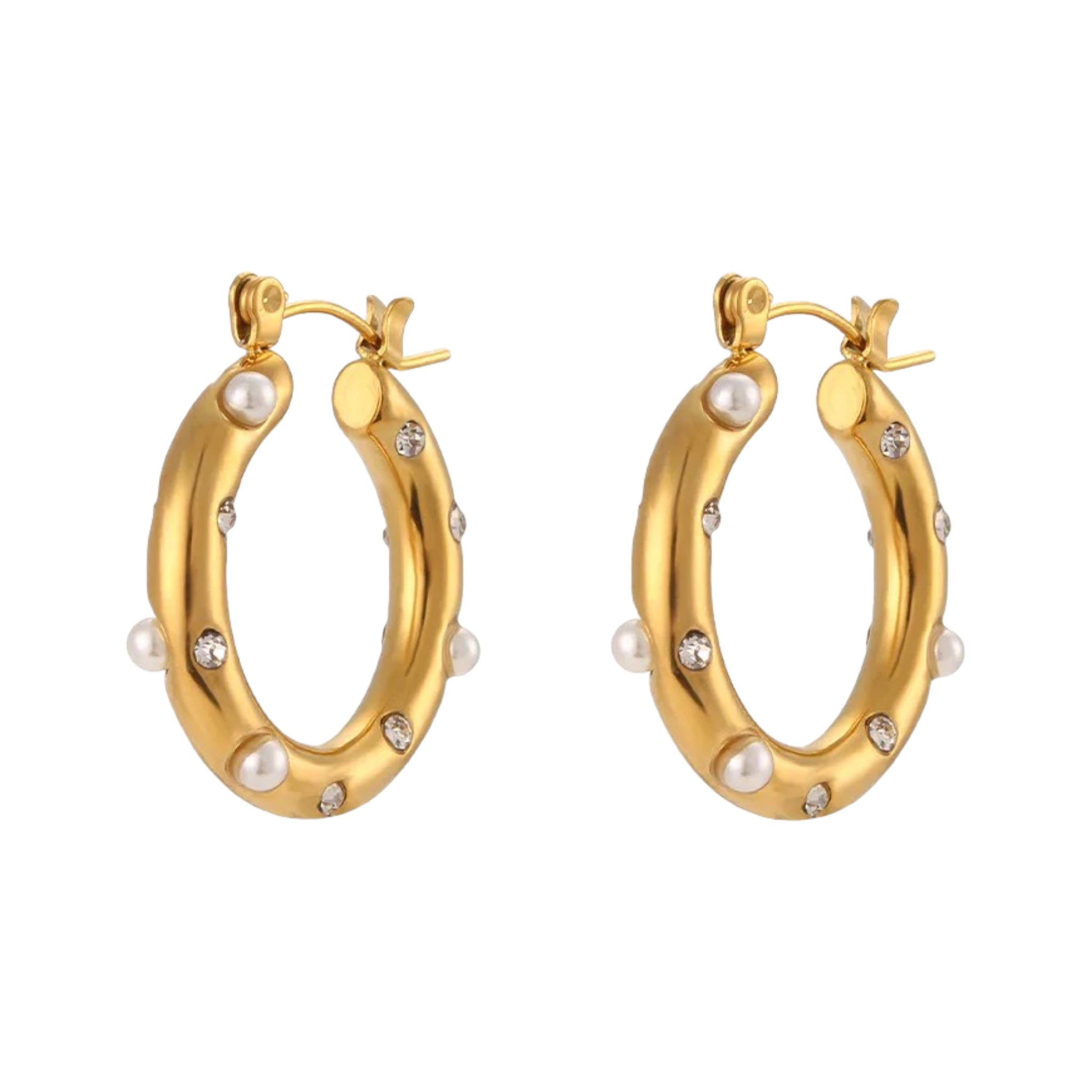 Hammered Cz Hoops